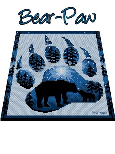 BEAR PAW - pattern for c2c crochet blanket