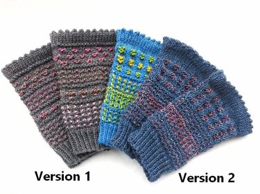 Handstulpen Hafja stricken Hebemaschen 2 Versionen Armstulpen Stulpen