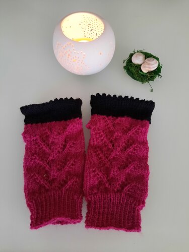 Anleitung Armstulpen "Ähren" stricken