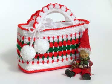 Weihnachts- oder Geschenke-Tasche - Häkelanleitung