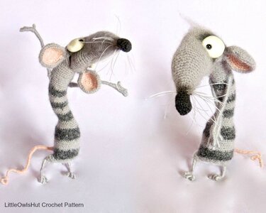 090 Crochet Pattern - Funny Rat Serafima with wire frame - Amigurumi PDF file by Pertseva CP