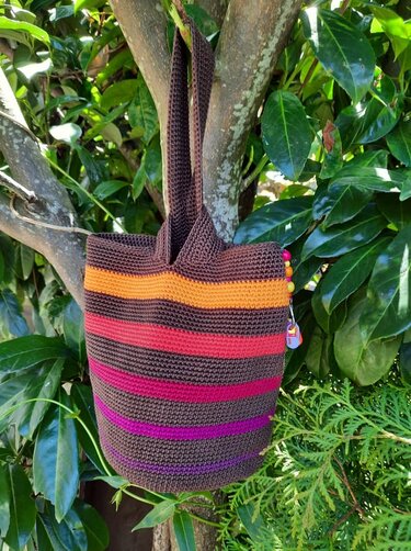 Japanischer Knotenbeutel "Shima" - Tasche - verschiedene Größen - Häkeln