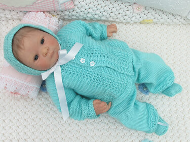 Strickanleitung Babyset 4-teilig Florin für Baby und Reborn Gr.50/54
