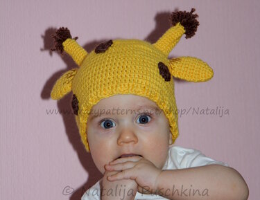 Häkelanleitung: Giraffen-Mütze für Babys und Kinder