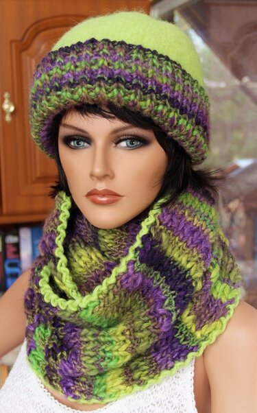 Warme Filzmütze mit Loop - Strick- und Filzanleitung