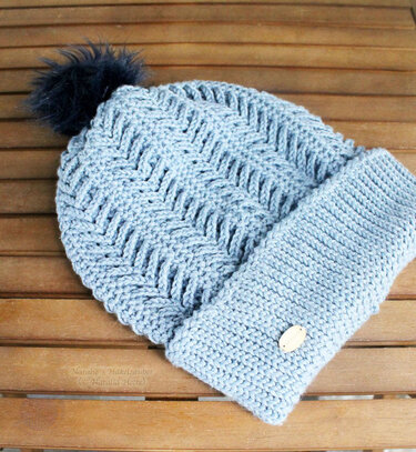 warme Mütze "Jeans", (stricklook, 2 Var., alle Gr.) - Häkeln