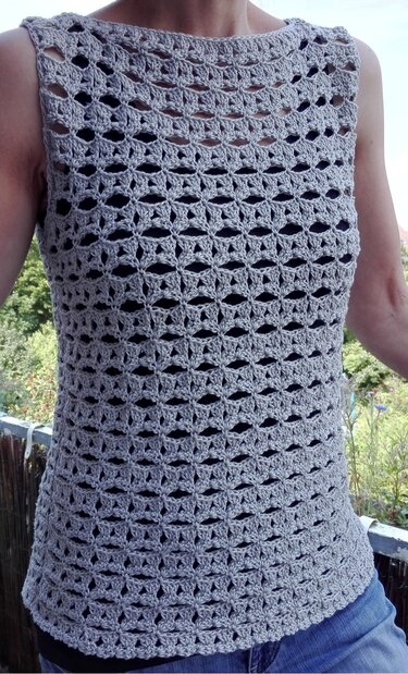 Sommer - Häkeltop Kästchen-Loch-Muster Gr. S - XXL - Häkeln