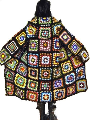 E-Book * OversiZed Mantel m. Kapuze * Granny Square Kapuzenmantel - H&auml;kelanleitung in 2 Gr&ouml;&szlig;en - Häkeln