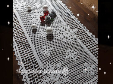 Tischläufer "Schneefall" - Winterkollektion - Häkeln