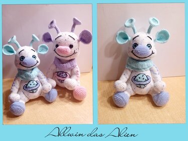 Häkelanleitung / Amigurumi / Allwin, das Alien