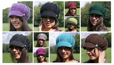 + BALLONMÜTZE + coole Dachmütze häkeln, Schirmmütze unisex