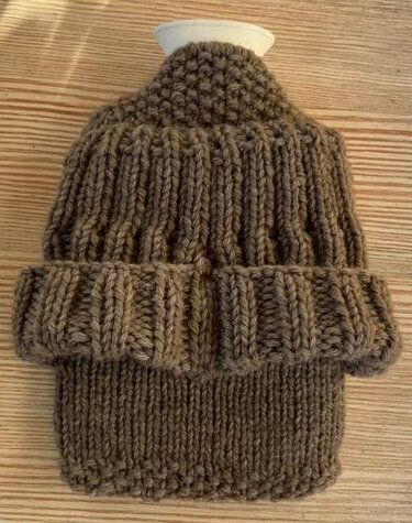 gestrickter Wärmflaschenüberzug "Heiße Füsse" - Stricken