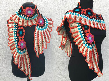 Flügelschal - Tuch „Siux" - Häkeln