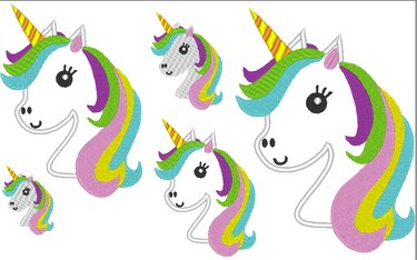 Einhorn Kopf Stickdatei - Sticken