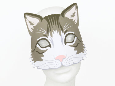 Halbmaske – Katze – Druckvorlage - Basteln