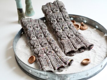 Arm Warmers "Candlelight-Mitts No. 1", knitting pattern, 3 sizes