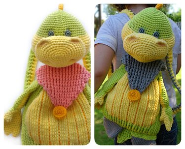 Crochet pattern Backpack Dino