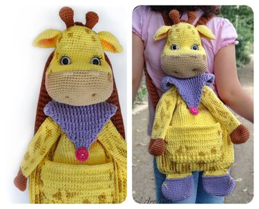 Crochet pattern Backpack Giraffe