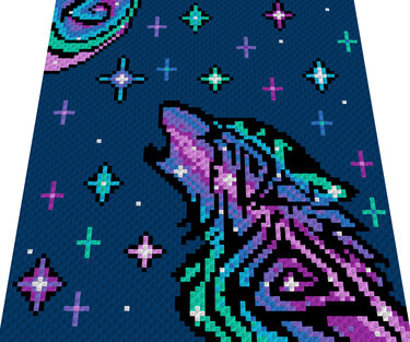 COSMO WOLF - pattern for c2c crochet blanket