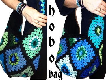 E-Book * BoHo BaG - BeutelTaschE - GrannY SquarE * H&auml;kelanleitung, pdf-Datei, upcicled H&auml;keltasche, Hippietasche,
