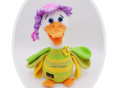 Häkelanleitung, total verrückte Ente