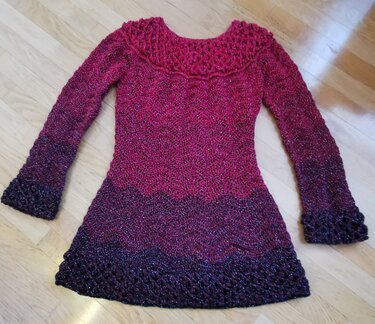 Pullover oder Minikleid "Karfunkel", Häkelanleitung