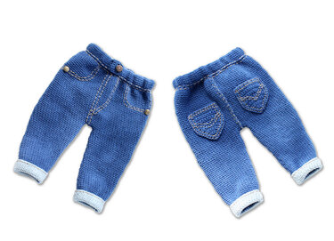 Jeans trousers for babies/toddlers in knitted look, size 0 m- 3 y. - Crochet