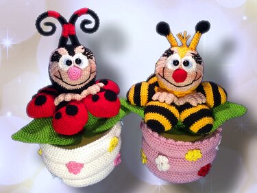 Ladybug and bee  - Crochet Pattern from Diana´s kleiner Häkelshop