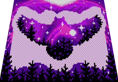 OWL SILHOUETTE pink - pattern for c2c crochet blanket