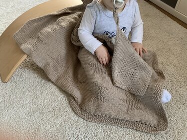 Strickanleitung Babydecke Sternenhimmel mit Schnullertuch Sternchen- easy!