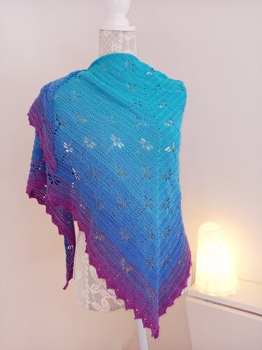 Dreieckstuch Libellenflug - Häkeln