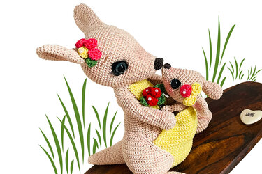 Känguru Mama und Baby Häkelanleitung Amigurumi