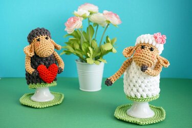 Häkelanleitung Eierwärmer Schafe mit Herz - PDF Datei