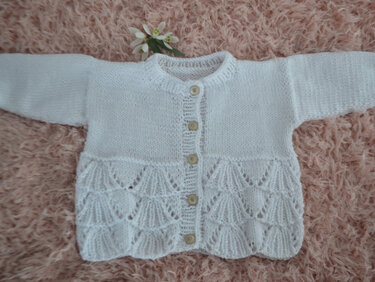 Strickanleitung * Baby Jacke * Fächermuster * 2 Größen