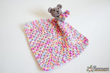 Crochet pattern snuggle baby toy blanket teddy bear