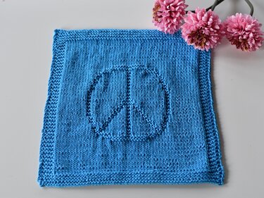 Knitting Pattern Dishcloth / Washcloth "Peace" - easy