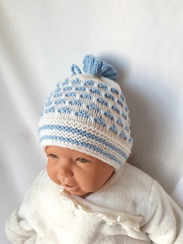 Strickanleitung Babymütze, Baby-Mütze ca. 0 - 6 Monate  #296