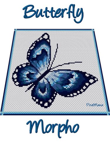 MORPHO BUTTERFLY - pattern for c2c crochet blanket
