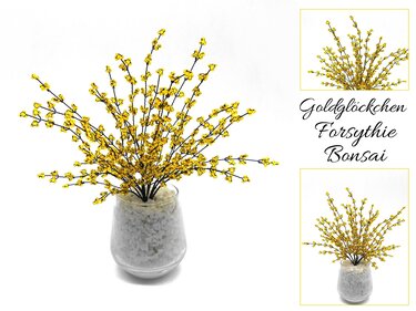 Forsythie Goldglöckchen Bonsai aus Perlen und Draht - und aus Liebe - Basteln