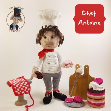 Chef Antoine, Amigurumi Crochet Pattern