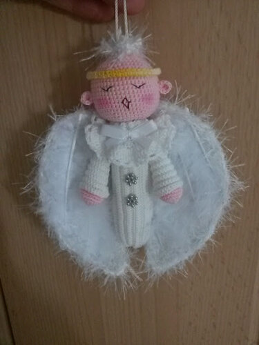 Amigurumi weißer Engel 15 cm Groß - Häkeln