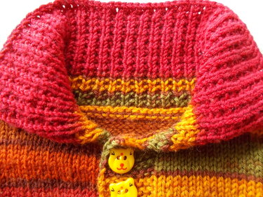 Kinderpullover aus Sockenwolle mit Kragen - 4-5 Jahre - Strickanleitung