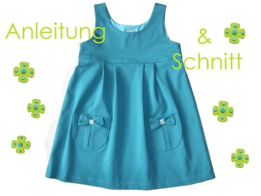 Schnitt und Anleitung Trägerkleid mit Schleifen-Tasche 74-122 - Nähen