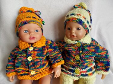 Puppen-Jacke mit Mütze - Größe 35-40 cm - Strickanleitung