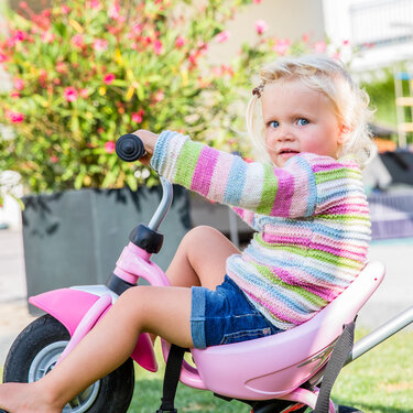 Anleitung Bunter Kinderpulli mit Querrippen - Stricken