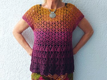 Tunika, Shirt "1001 Nacht", A-Form, alle Größen u. Längen - Häkeln