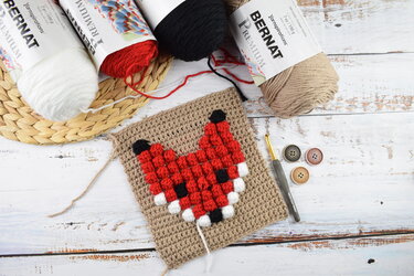 Crochet Pattern baby blanket with foxes- "Foxyland"