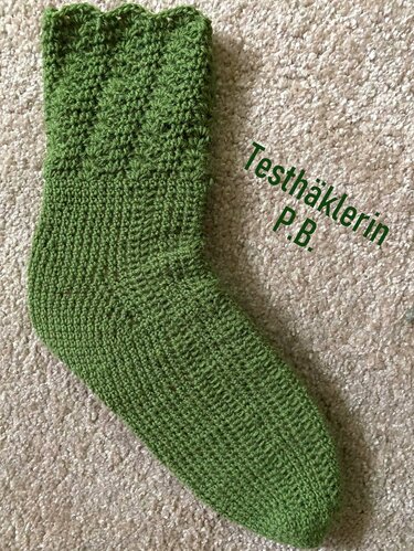 "Die Häkelsocken", No4, Toe-Up, wie gestrickt, Gr-34-45 - Bild 2