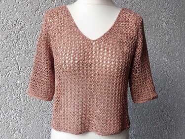 Shirt, Sommerpulli, Netzshirt "Liebelei", RVO, alle Größen - Häkeln