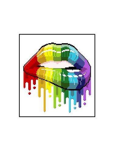 RAINBOW LIPS - pattern for sc crochet blanket